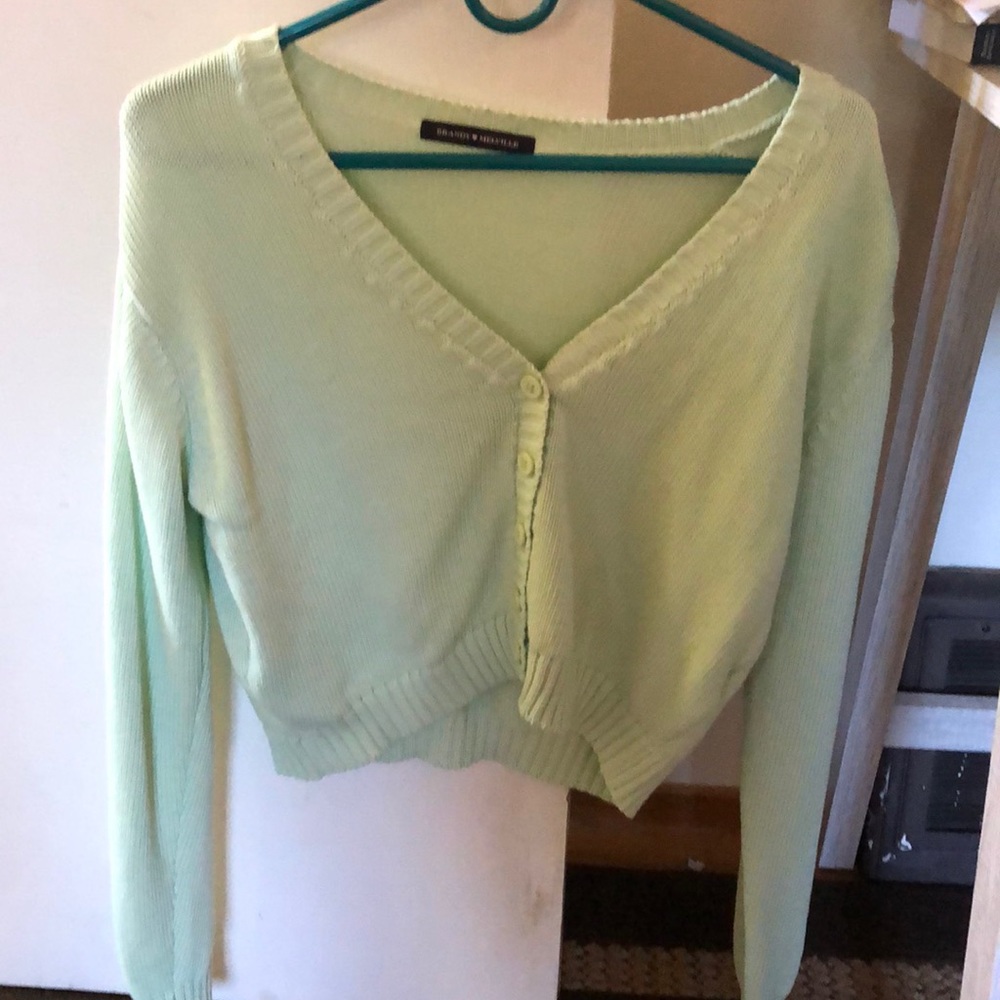 brandy melville green cardigan